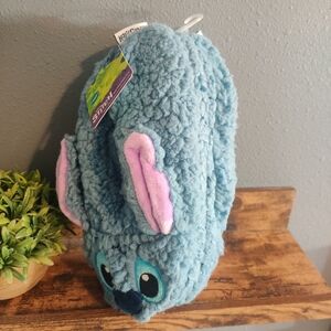 Lilo And Stitch Women's Adult Slippers M/L Disney Blue Fuzzy Alien Nwt Pair New